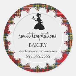Adesivo Encapsulamento de padaria Cupcake Tartan Silhouett