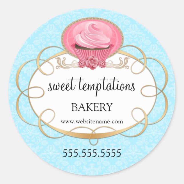 Adesivo Encapsulamento de panificação de Cupcake rosa eleg (Frente)
