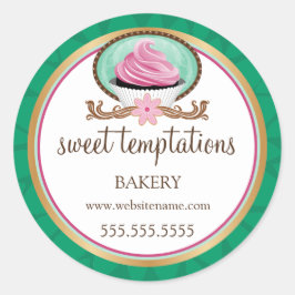 Adesivo Encapsulamento de panificação de Cupcake rosa eleg