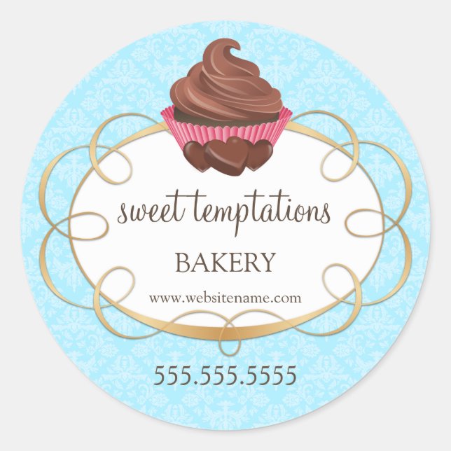 Adesivo Encapsulamento Elegante de Cupcake de Chocolate (Frente)