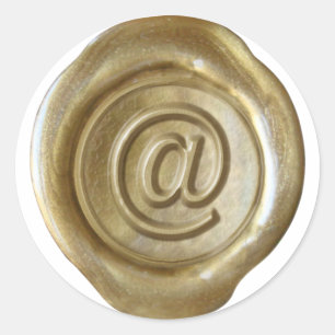 Adesivo Encere o monograma do selo - o ouro - corajoso @ -