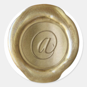 Adesivo Encere o monograma do selo - ouro - o roteiro @ -