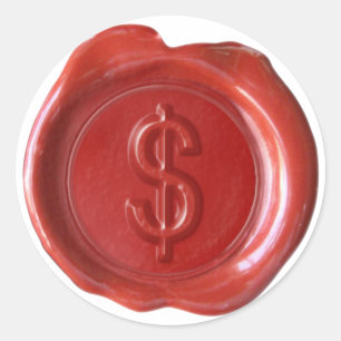 Adesivo Encere o monograma do selo - vermelho - $
