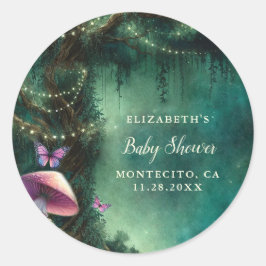 Adesivo Enchanted Forest Mushrooms Baby Shower Welcome