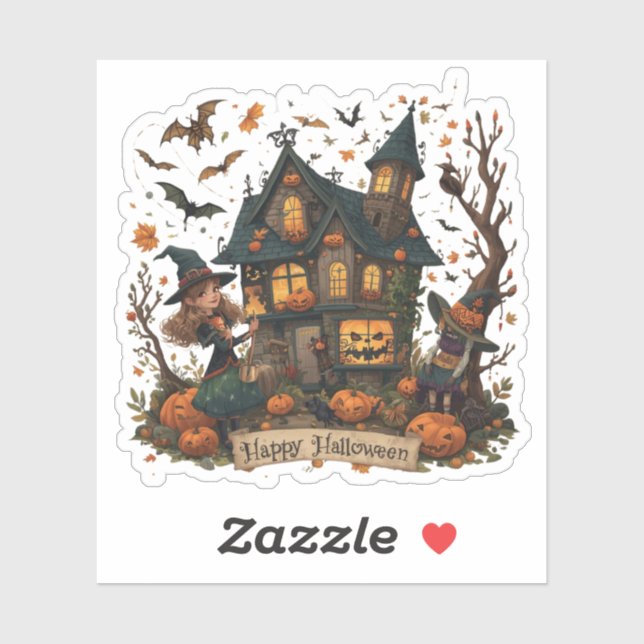 Adesivo Enchanted Haunted House Halloween (Folha)