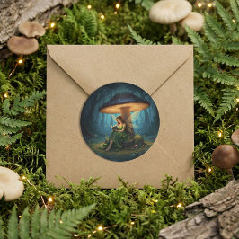 Adesivo Enchanted Night Fairy Reading a Book