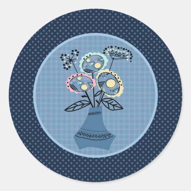 Adesivo Enchimento, flores em vaso (Frente)