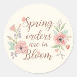 Adesivo Encomendas de Primavera em Flor