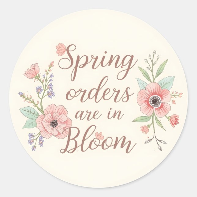 Adesivo Encomendas de Primavera em Flor (Frente)