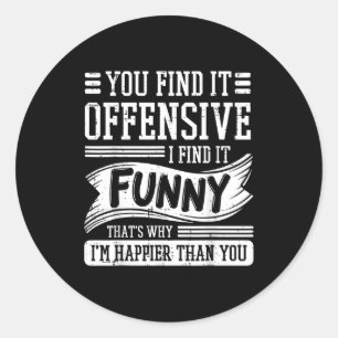 Adesivo Encontra ofensivo encontra engraçado humor homens
