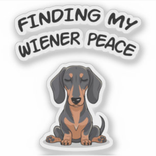 Adesivo Encontrando meu Gift Engraçado pela Paz do Wiener