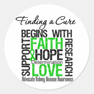 Adesivo Encontrando uma cura para a doença renal (verde)