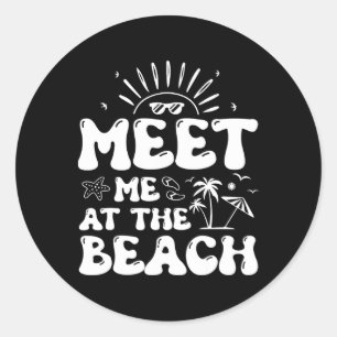 Adesivo Encontre-me na Vacação de Verão na Praia