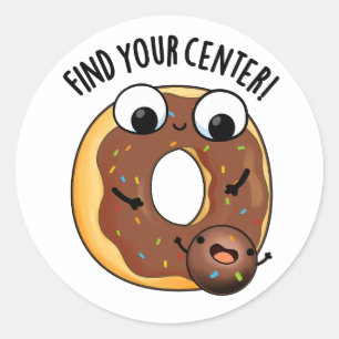 Adesivo Encontre Seu Centro Piada de Donut Engraçada