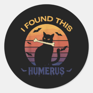 Adesivo Encontrei Esta Camiseta Humerus Halloween Gato Pre