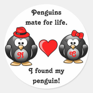 Adesivo Encontrei o meu companheiro de pinguim para a vida