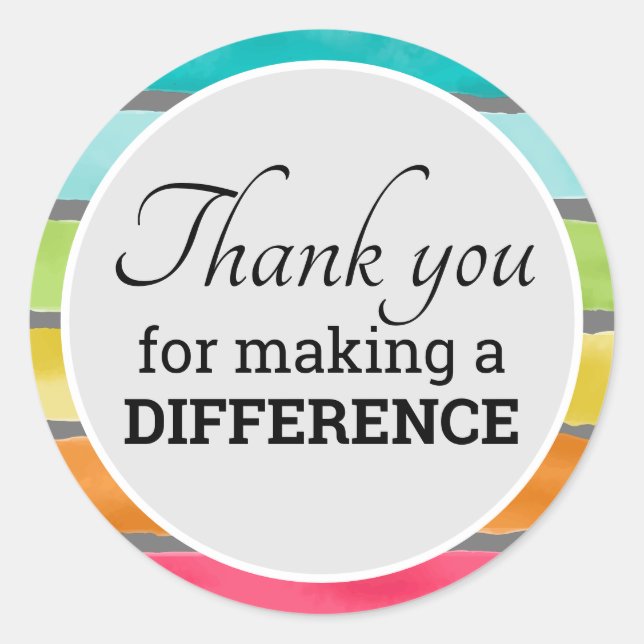 Adesivo Encorajamento Obrigado Por Fazer Diferença (Frente)