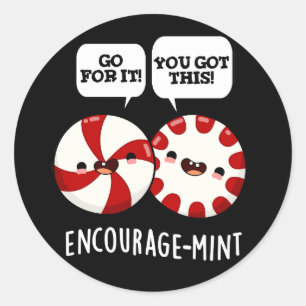 Adesivo Encorajar Maçã Funny Candy Pun Dark BG