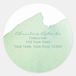 Adesivo Endereço Aqua Watercolor Original Modern Turquoise