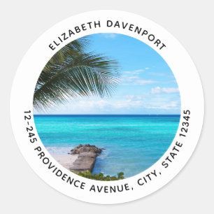 Adesivo Endereço Belo Coqueiro Tropical Arejado da Praia