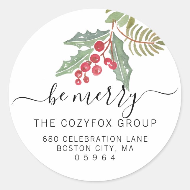 Adesivo Endereço Chic Holly Berry (Frente)