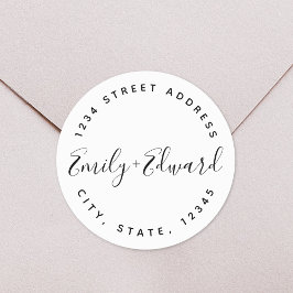 Adesivo Endereço Circular de Casamento de Nomes de Casais 