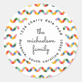 Adesivo Endereço Colorido de Stripe de Dispersão