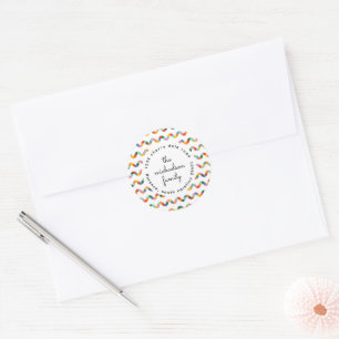 Adesivo Endereço Colorido de Stripe de Dispersão