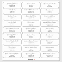 Adesivo Endereço Convidado de Letra de Script de Estilo Bo