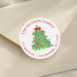 Adesivo Endereço da Árvore de Natal do Watercolor Football