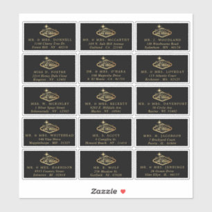 Adesivo Endereço de Casamento de Destino Elegante Las Vega