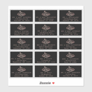 Adesivo Endereço de Casamento de Destino Elegante Las Vega