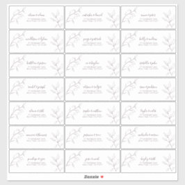 Adesivo Endereço de Convidado Botânico de Script Roxo de P