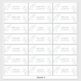 Adesivo Endereço de Convidado Botânico do Script Verde Esm