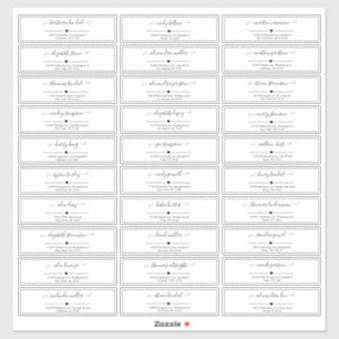Adesivo Endereço de Convidado de Casamento de Script Bran