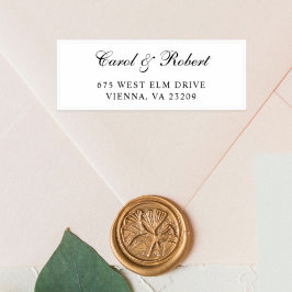 Adesivo Endereço de Convidado de Casamento de Script Elega