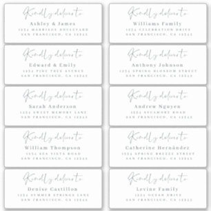 Adesivo Endereço de Convidado de Casamento de Script Mode