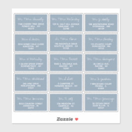 Adesivo Endereço de Convidado de Casamento Minimalista de 