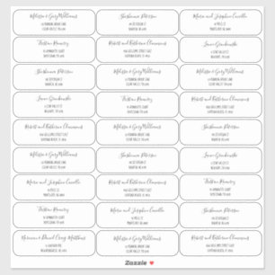 Adesivo Endereço de Convidado de Letra de Script de Estil