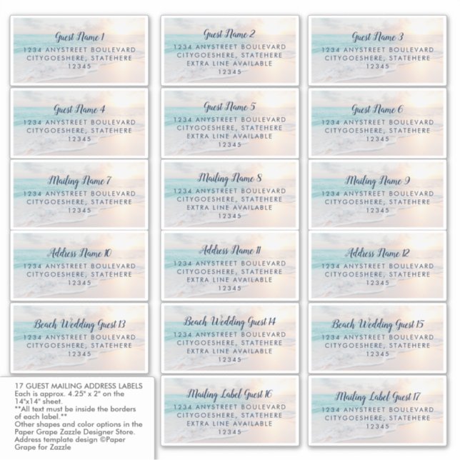 Adesivo Endereço de Convidado de Praia (Frente)