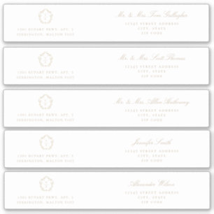 Adesivo Endereço de Convidado do Beige Crest Envolve Rótul