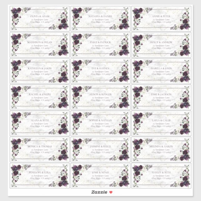 Adesivo Endereço de Convidado do Casamento outono Marble D (Folha)