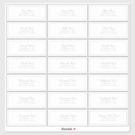 Adesivo Endereço de Convidado do Script Clássico Verde do