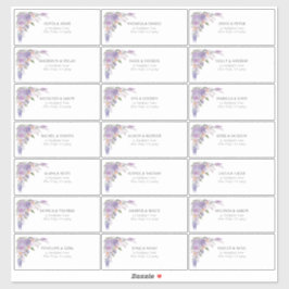 Adesivo Endereço de Convidado Floral do Script Mauve da La