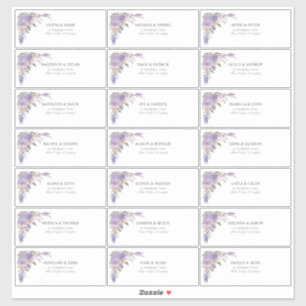Adesivo Endereço de Convidado Floral do Script Mauve da La