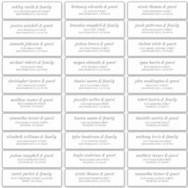 Adesivo Endereço de Convidado para Casamento Chic Simples 