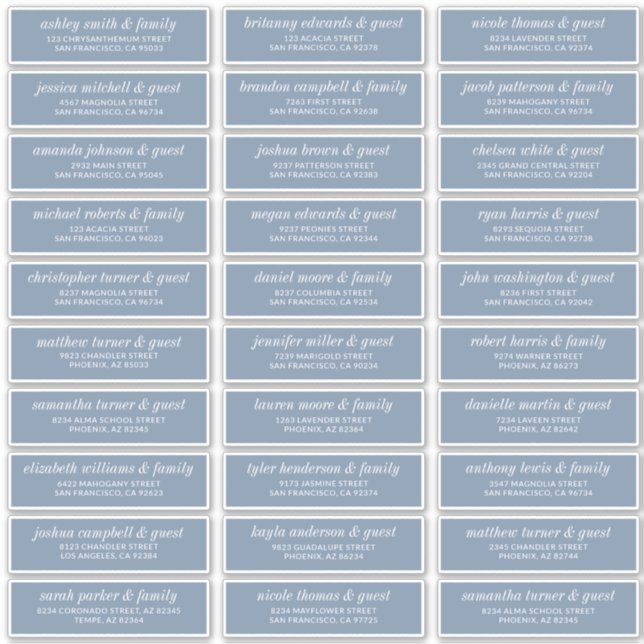 Adesivo Endereço de Convidado para Casamento Chic Simples  (Frente)