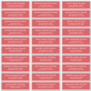 Adesivo Endereço de Convidado para Casamento Chic Simples