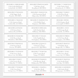 Adesivo Endereço de Convidado para Casamento Elegante