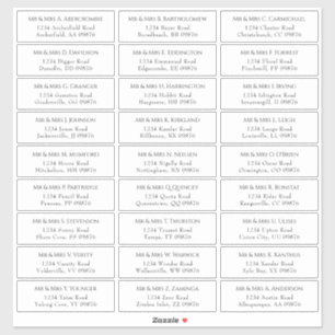 Adesivo Endereço de Convidado para Casamento Elegante